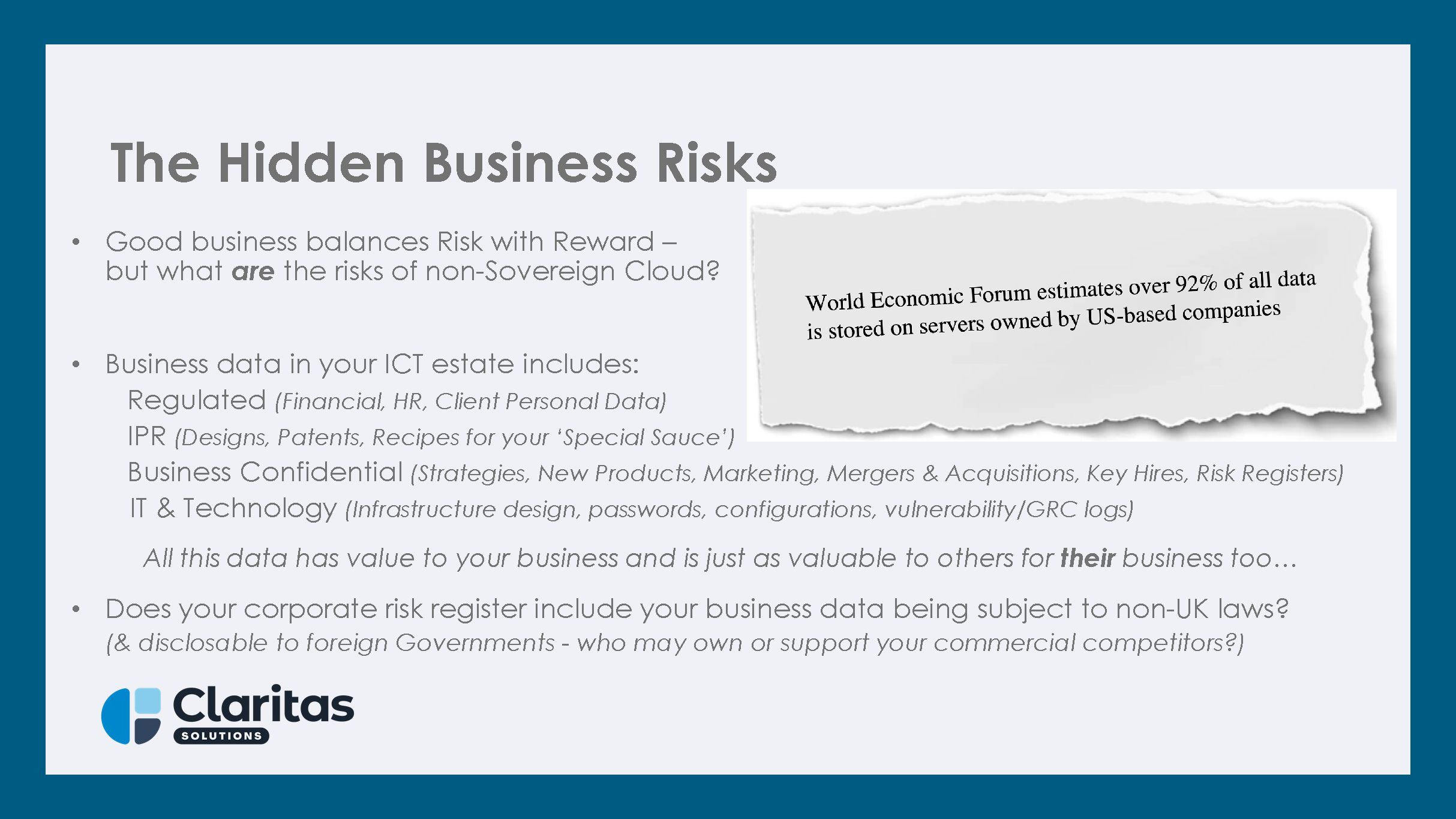 Cloud - The hidden business risks